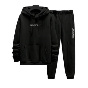 Venta al por mayor en blanco pulóver sudaderas con capucha conjuntos de pantalones de chándal para hombre deportes Jogger chándales hombre Jogging 2 piezas trajes de chándal de lana - Product Image 1