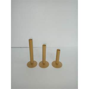 Bougeoirs en métal modernes en gros, élégants et hauts, pour bougies coniques, supports pour banquet, mariage, événement, décoration de table jaune pour fête - Product Image 3