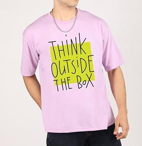 60% Cotton and 40% Polyester Polycotton Printed Oversized Fit Short Sleeve <b>Collarless</b> Standard Length Round Neck <b>Men's</b> T-<b>shirt</b> - Product Image 3