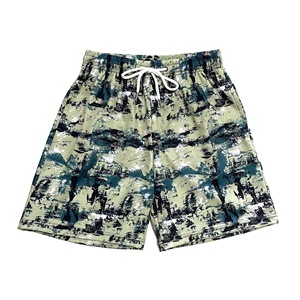 Short en maille cachemire d'entrejambe personnalisé OEM de 6 pouces pour hommes sans quantité minimale de commande polyester été au-dessus du genou StreetwearMen cordon LOGO personnalisé - Product Image 3