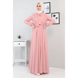 Vestido de Noche Casual con Cintura Natural, Estilo A-Line, Manga Larga, para Fiesta o Dama de Honor, Tallas XL XXL, Poliéster Liso Teñido, Mega Merchant - Product Image 1