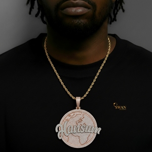 Elegante collar con colgante de mapa de Hansum de diamante cultivado en laboratorio de plata 925, joyería de Hip Hop, regalo ostentoso personalizado para él - Product Image 5