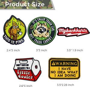 9 pièces patchs drôles avec crochet et boucle, patchs tactiques brodés pour vestes, patch de moral animal mignon, applique de bricolage - Product Image 6