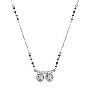 Compre un Mangalsutra de Plata Pura con Baño de Oro, Cadena de Perlas y Diamantes, Estilo Étnico Religioso, Regalo Perfecto para su Esposa - Product Image 1