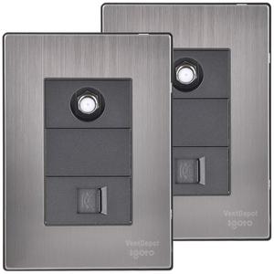 ขั้วต่อโทรศัพท์แบบติดผนัง, MXIML-002, 2 ชิ้น, โทรศัพท์/เต้ารับโคแอกเซียล, RJ11 CAT3, สีเงิน/อ็อกซ์ฟอร์ด, สแตนเลส/พีซี - Product Image 1