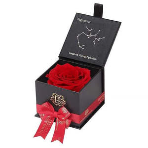 Astor Romantic Handmade Preserved Eternal Rose Gift Box Natural Fresh Square for Mother's Day Valentines Day Gift SAGITTARIUS - Product Image 1