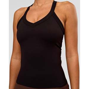 Luxe Comfort <b>Women's</b> Shelf Bra <b>Tank</b> <b>Top</b>-<b>Black</b> - Product Image 2
