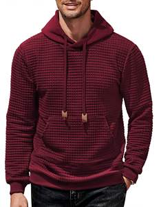 Custom Logo Printing Winter Plain Dyed Long Sleeve Waffle <b>Pullover</b> <b>Mens</b> Hoodies Sweatshirts Casual Hoodie Kangaroo Pocket - Product Image 6