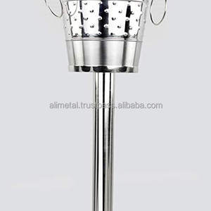 ตระหง่านถังใส่ไวน์และน้ำแข็งพร้อมขาตั้งถังเหล็กตู้แช่ไวน์ชุบเคลือบด้วยนิกเกิลขัดเงาของเปอร์เซียปรับแต่งได้สำหรับปาร์ตี้ - Product Image 5