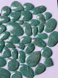 Offre Spéciale gros naturel Amazonite Flatback Cabochon vert Agate pierre précieuse en vrac pour la fabrication de bijoux mélanger la taille et la forme - Product Image 2