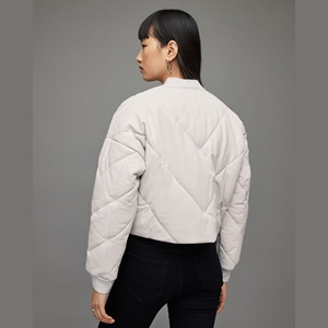 Chaqueta de cuero genuino de piel de vaca para mujer y niña, con estampado bordado, estilo motociclista, con cremallera, de cuero auténtico. - Product Image 5