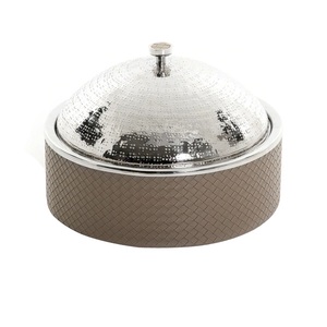 Casseroles isolées à double paroi au design martelé servant de la marmite chaude dîner serveur de nourriture marmite ronde à double paroi isolée - Product Image 3