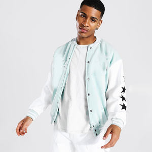 Chaqueta de béisbol bomber OEM para hombre, de invierno, delgada, con cuello alto, logotipo frontal, tela de pana personalizada de alta calidad, que mantiene el calor. - Product Image 2