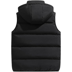 Factory Supply Custom Logo Men Puffer <b>Vest</b> Thick Warm <b>Outdoor</b> Sleeveless Jacket OEM Service Stand Collar Front Logo - Product Image 2