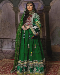 Moda elegante señoras vestido de novia afgano fiesta Pathani trajes Pashtun vestido afgano transpirable - Product Image 6