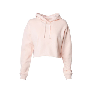 Women's Custom <b>Winter</b> Oversized Crop <b>Top</b> OEM Service Pullover Hoodie Long Sleeve Fleece Front Logo - Product Image 3