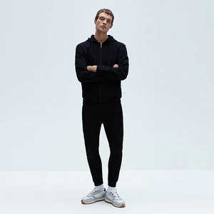 Chándal con Capucha para Hombre, Invierno, 100% Algodón, Forro Polar Transpirable, Estilo Urbano, Más Vendido, Cierre de Cremallera, 400g, Logotipo Personalizado en la Espalda - Product Image 1