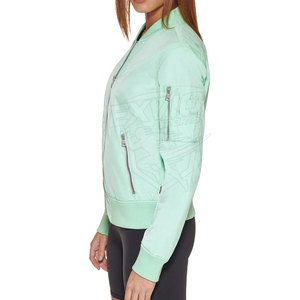 Custom Logo Design <b>Women</b> Bomber <b>Jacket</b> Solid Color <b>Lightweight</b> Breathable <b>Women</b> Bomber <b>Jackets</b> - Product Image 4