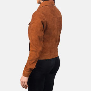 Chaqueta de moda de cuero al por mayor de alta calidad para mujer Chaqueta de cuero genuino puro de nuevo diseño para venta en línea - Product Image 4