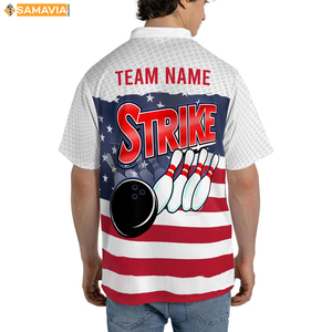 SAMAVIA USA Club Bowling Shirts Custom Performance Jerseys Ropa de equipo ligera para ligas y eventos - Product Image 3