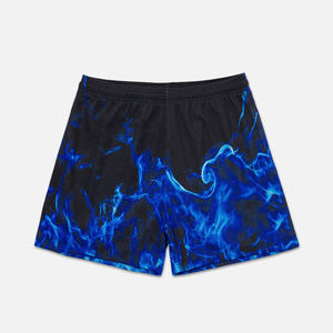 Pantalones Cortos de Pana con Estampado de Llamas Azul y Negro para Hombre, Cintura Elástica, Secado Rápido, Transpirables, Deportivos, para Gimnasio, Correr, Ropa Deportiva de Verano, Ropa Urbana - Product Image 6