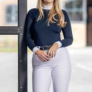 New Arrival Custom Women <b>Equestrian</b> Durable Short Sleeve Top Stylish Long Sleeves Horse Riding Show Shirt - Product Image 2