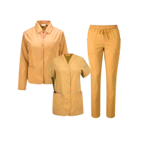 Ensemble d'uniformes d'hôpital de 2 pièces de couleur rose unie pour femmes Joggers médicaux et ensembles d'uniformes d'infirmière pour les professionnels de la santé