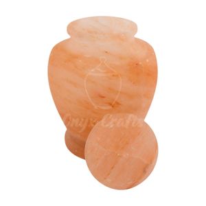 Urna Funeraria de Sal del Himalaya Europea de Boca Ancha, Diseño Robusto Tallado a Mano, Personalizable para Entierro en Tierra o Agua, Ecológica para Cenizas de Cremación - Product Image 4