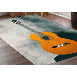 Alfombra con Estampado de Guitarra, Regalo para Guitarrista, Alfombra Musical, Alfombra Delgada de Tela No Tejida - Product Image 4