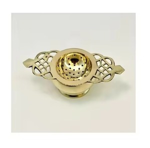 Top Quality Brass <b>Tea</b> <b>Strainers</b> And Resting Pot Infuser Crafts Royal Design or <b>Loose</b> Leaf <b>Tea</b> and Kitchen Decor - Product Image 5