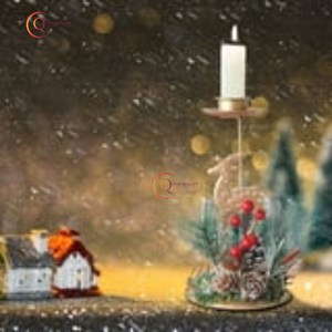 Bougeoir de table créatif pour décoration de Noël Porte-bougie éclaircissant Style flocon de neige Fait à la main Pot à bougie unique d'Inde - Product Image 3