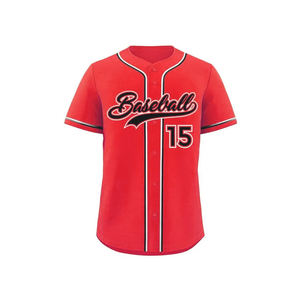 Camiseta de béisbol con impresión personalizada abotonada sublimada de los mejores diseños juveniles de alta calidad para hombres - Product Image 3