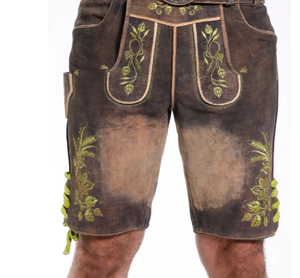 Producto de alta calidad, pantalones cortos bávaros de cuero de ante de cabra, pantalones cortos bávaros Lederhosen bávaros auténticos personalizados para hombres - Product Image 2