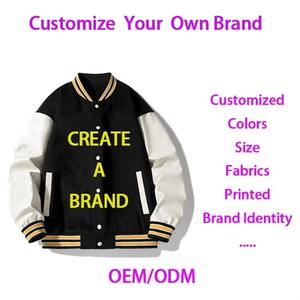 Chaqueta de béisbol universitaria para hombre al por mayor, logotipo personalizado y diseño propio, variedad de chaquetas universitarias de invierno de lona - Product Image 5