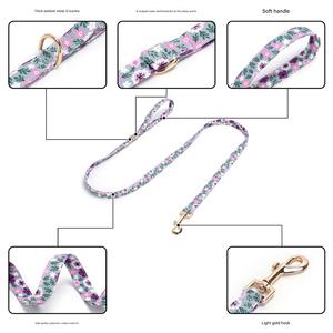 Set tali leher anjing besar, kecil, sedang, Modern, dapat disesuaikan, dengan emas ringan, gesper logam, poliester, dicetak, warna-warni - Product Image 5