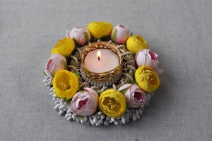 Rose jaune fleur thé lumière cristal bougeoir pour la maison fête noël pâques décor nouvelle maison cadeau Table décor bougies pots - Product Image 3