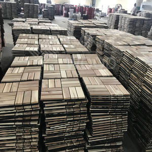 Modern Acacia WPC Outdoor Decking Tiles 300x300mm Oiled Natural Golden Light Oak Anti-Slip Square Brushed Interlocking <b>Flooring</b> - Product Image 5