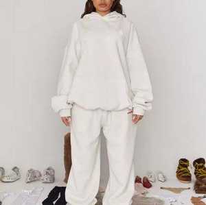 Sudadera con Capucha de Forro Polar OEM ODM de 420 g/m², Tejida para Invierno, Holgada, Personalizada, Antibolitas, Transpirable, para Mujer, con Insignia - Product Image 6