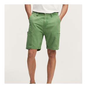 Shorts cargo grande taille respirants et légers couleur menthe avec taille haute, coupe ample et techniques de lavage - Product Image 1
