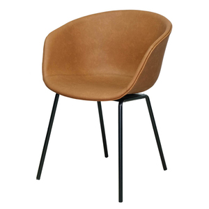Silla de Oficina Minimalista con Tapicería de Cuero Sintético Premium, Patas de Hierro con Recubrimiento en Polvo, Modelo GAK26-PU - Product Image 2