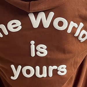 Sweat à capuche oversize 100% coton d'hiver, imprimé avec des citations, streetwear, pull en polaire à capuche, design graphique motivant - Product Image 5