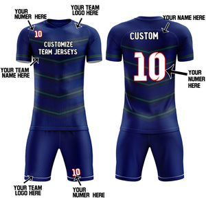 Venta al por mayor de ropa deportiva de manga corta con logotipo personalizado, camisetas de fútbol para adultos y niños, trajes de fútbol verdes con impresión por sublimación - Product Image 6