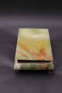 Boîte à bijoux vintage en onyx marbré, artisanale, en pierre naturelle, pour rangement de souvenirs, cadeau, décoration, organisateur, objet de collection, présentoir d'art pour la maison - Product Image 4