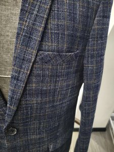 NAYIJI Vente en gros Blazer rayé de haute qualité Coupe ajustée Vêtements d'affaires pour hommes <span class=keywords><strong>Costume</strong></span> à simple boutonnage pour <span class=keywords><strong>homme</strong></span> - Product Image 2
