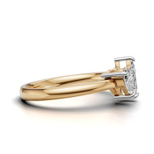 IGI Certified Lab Grown Diamond Toi Et Moi <b>Ring</b> 18K Yellow / White & Rose Gold Marquise & Heart Shape Engagement <b>Ring</b> for Women - Product Image 2