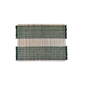 High Quality Vietnamese Boho Bamboo <b>Placemat</b> Saudi Green Handmade Non-Slip Anti-Heat <b>Rectangle</b> Woven Mats & Pads - Product Image 2