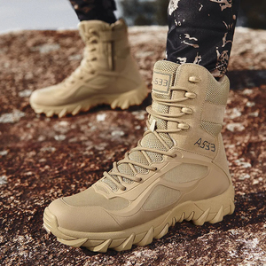 JINTENG-Bottes de travail tactiques imperméables en cuir, antidérapantes, pour entraînement au combat, chaussures de sécurité d'hiver pour hommes - Product Image 2