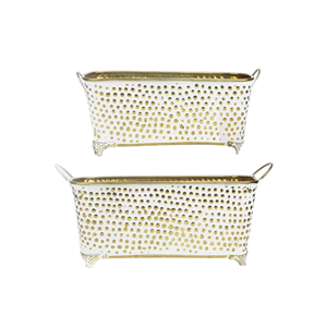 กระถางโลหะลายนูนสำหรับตกแต่งบ้านสวน - Product Image 1
