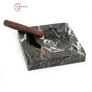 Designer Classic Square Shape <b>White</b> Black Marble Cigar Ashtray Excellent Quality for <b>Bar</b> & Restaurant Smoking Accessories - Product Image 1