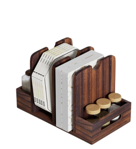 Servilletero con acabado Natural de madera de nogal de diseño clásico, elegante, más vendido, uso de almacenamiento de pañuelos de madera de mesa - Product Image 1